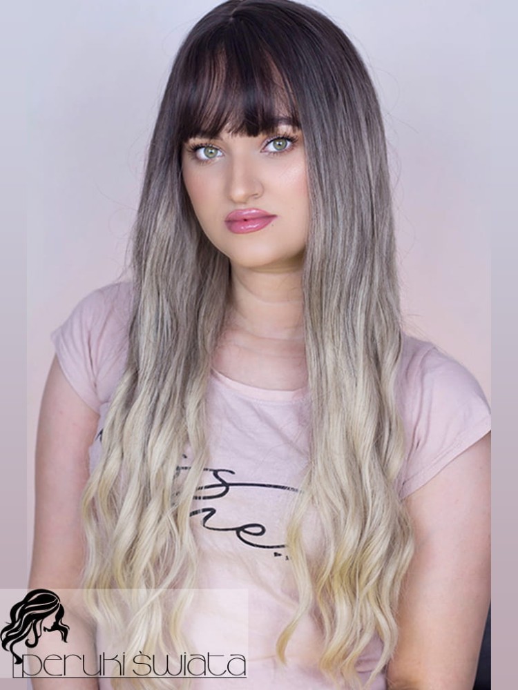 Peruka syntetyczna z kanekalonu typu "true hair", model  Madeleine, fale, kolor: ombre 