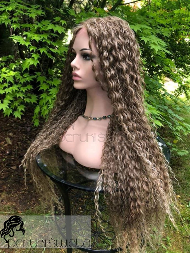 afroloki blond włosy długie lekkie